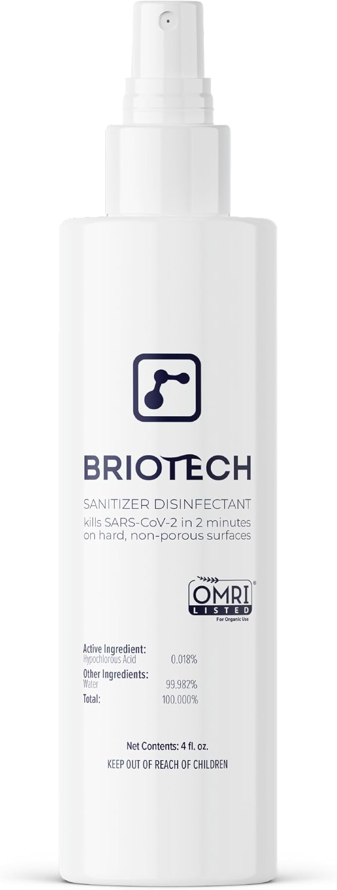 BRIOTECH Sanitizer Disinfectant Hypochlorous Spray, Kill 99.99% of Viruses & by BRIOTECHUSA