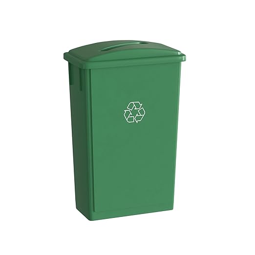 23 Gallon Green Recycle Slim Jim Trash Can by Krollen+Industrial