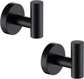 TASTOS Matte Black Bathroom Towel Coat Hook Stainless Steel, 2 Pack Robe by TASTOS