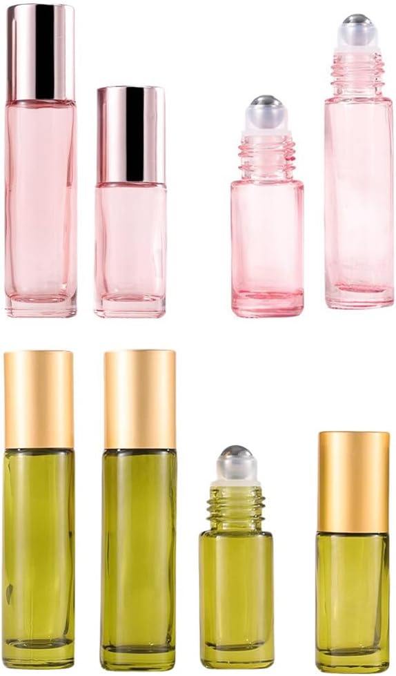 10 Pack Glass Essential Oil Roller Bottles, 5ml Pink Roller Bottles - Image 4