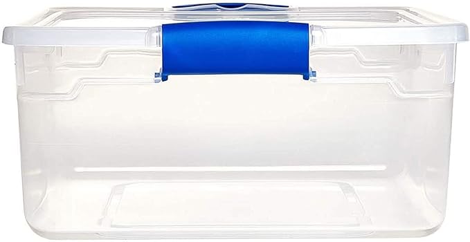 HOMZ 4-Pack Latching Lid, Small Clear Plastic Storage Bins w/ Lids, 15.5 Quart - Image 9