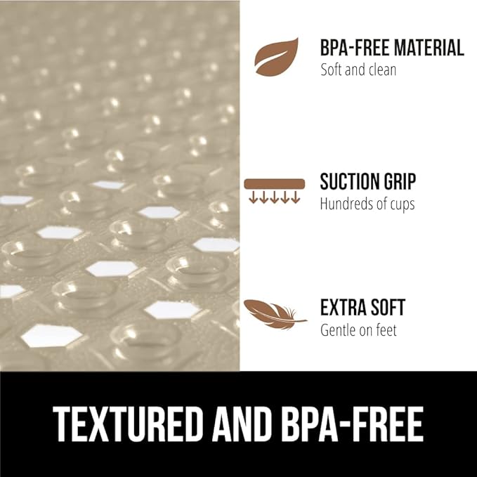 GORILLA GRIP Patented Square Shower Stall Mat, Small Bathtub Floor Mats - Image 5