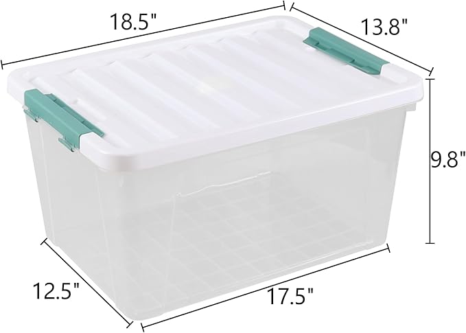 Xyskin 35 Quart Clear Large Storage Box, Plastic Storage Bins - Image 2