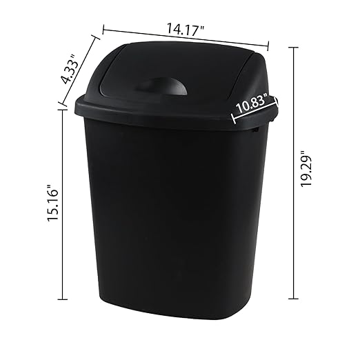 Bringer 6 Gallon Swing Top Trash Can, Plastic Garbage Can - Image 2