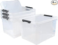 4 Pack Clear Storage Latch Bin by Drephia