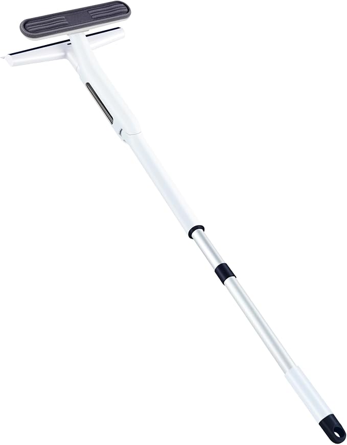 Red Horn Window Squeegee with Long Handle, Mirror Window Cleaning Squeegee Kit by Red+Horn