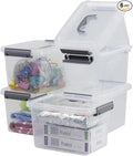 Bringer 6-Pack 5 L Clear Plastic Storage Box, Small Storage Latch Bin by Bringer
