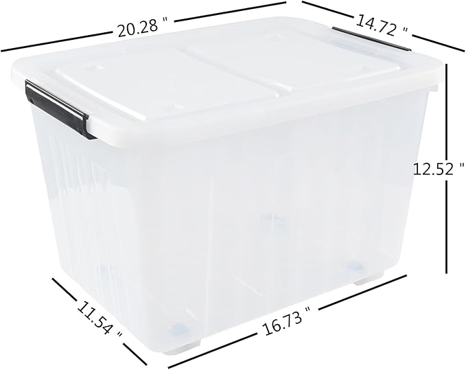 4-Pack 42 L Clear Plastic Storage Container Bin - Image 3