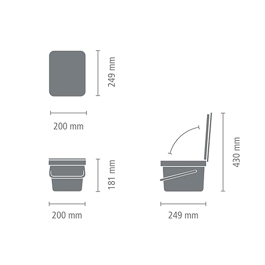 Brabantia Sort & Go Food Trash Can Small Countertop Kitchen Compost Caddy - Image 10