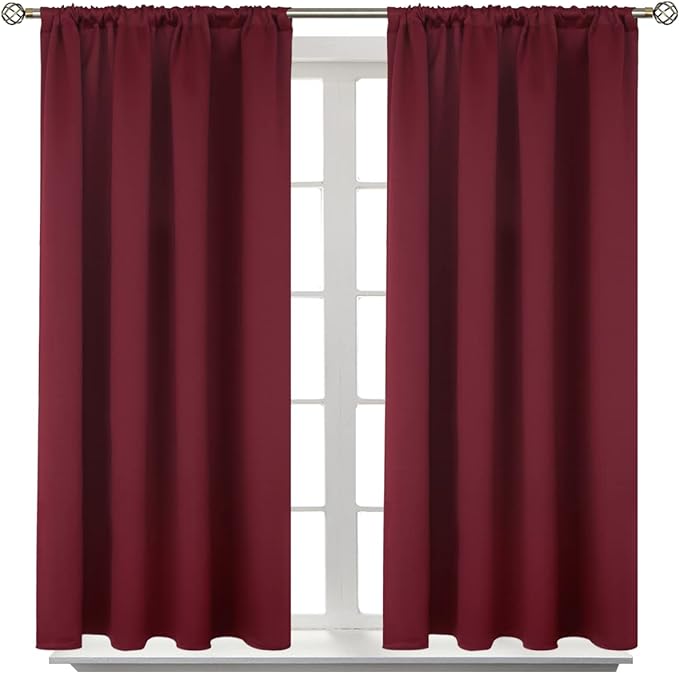 BGment Burgundy Blackout Curtains 54 Inch Long by BGment