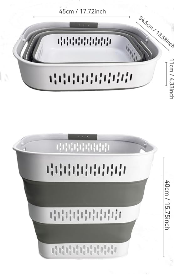 SAMMART 40L Collapsible Plastic Laundry Basket - Image 2