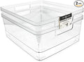 Isaac Jacobs 2-Pack Large Clear Storage Bins w/Cutout Handles, Plastic Organizer by IsaacJacobs