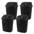 Zopnny 4-Pack 11 Gallon Swing Lid Trash Can, Plastic Swing-Top Garbage Can by Zopnny
