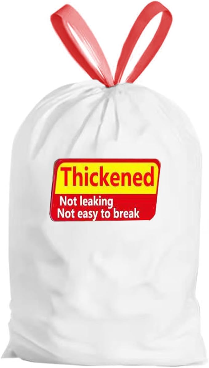 Ultra Thick Heavy Duty Plastic 16-18 Gallon Drawstring Trash Bags White Leak - Image 9