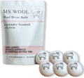 Lavender Scented Wool Dryer Balls – 6 XL Pack – Natural Fabric Softener by MsWool