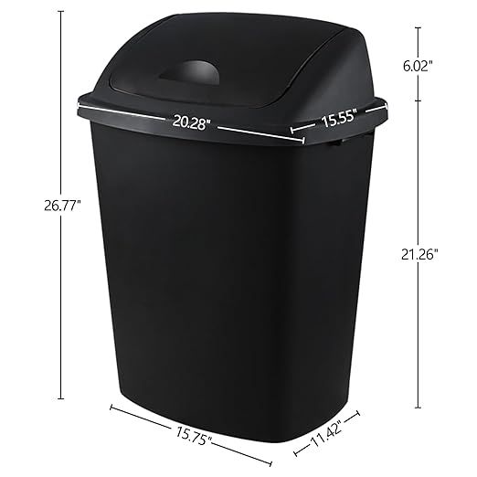 Zopnny 4-Pack 18 Gallon Tall Kitchen Swing Top Garbage Can, Plastic Swing Top - Image 2