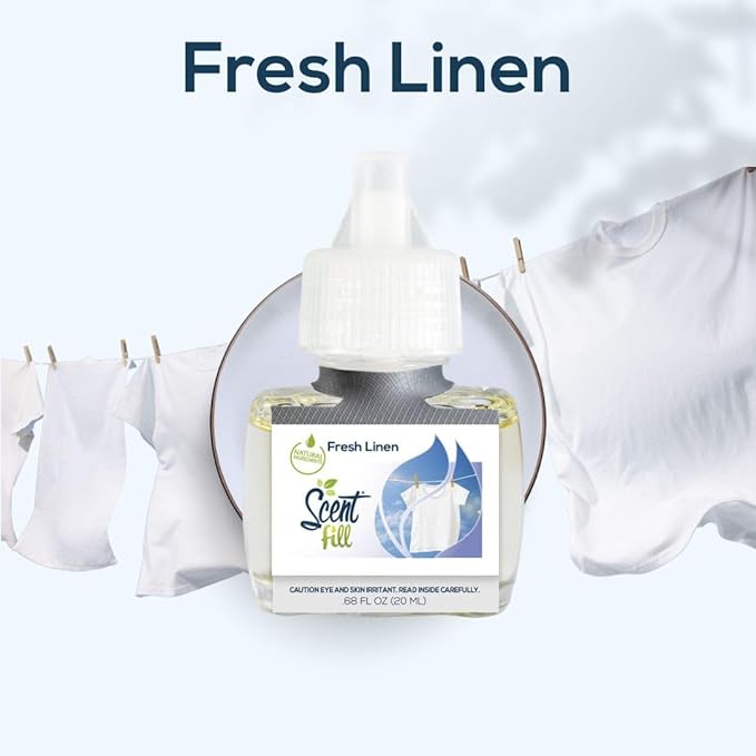 Scent Fill Fresh Linen Plug in Air Freshener, Scented Oil Refills, 2 Refills + - Image 3