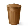Plexon Round Trash Can 13 Gallon, Vintage Metal Outdoor Trash Can by Plexon
