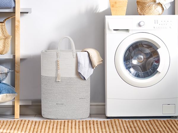 Woven Laundry Basket for Clothes, 80L Large Rectangle Laundry Hampers - Image 2