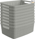 Curver Jute Decorative Plastic Organization and Storage Basket Perfect Bins by Curver