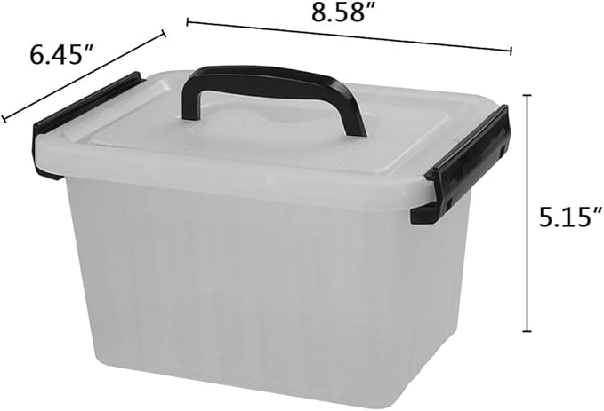 Bringer 3 Quart 6-Pack Clear Plastic Storage Boxes, Latch Box - Image 3