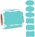 Blue Labels - 250 PCS 3" x 2" Fancy Shape Stickers by Yeachlaing