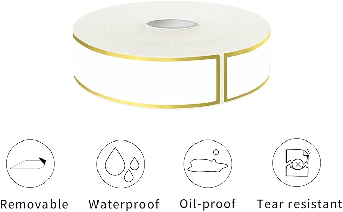 500 Golden Border Removable Freezer Labels Water Oil Resistant - Image 3
