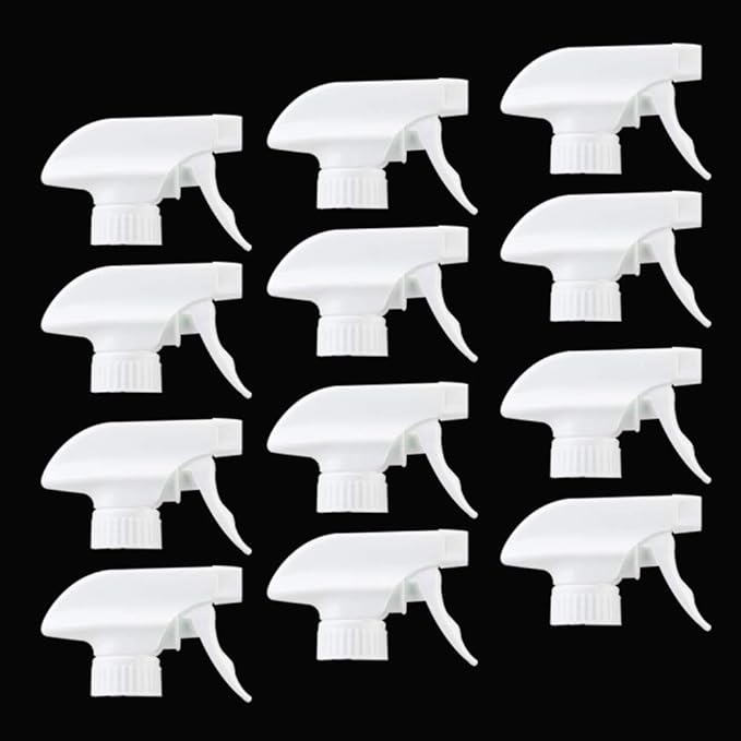 AMORIX 12PCS Trigger Sprayer White Spray Top Heavy Duty Replacement Nozzles by AMORIX
