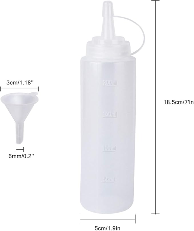 2 Pack 8oz Plastic Sauce Bottle Squeeze Squirt - Image 2