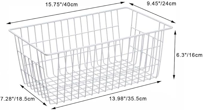 SANNO Wire Metal Baskets Freezer Baskets Farmhouse Organizer Storage Bins Large - Image 7