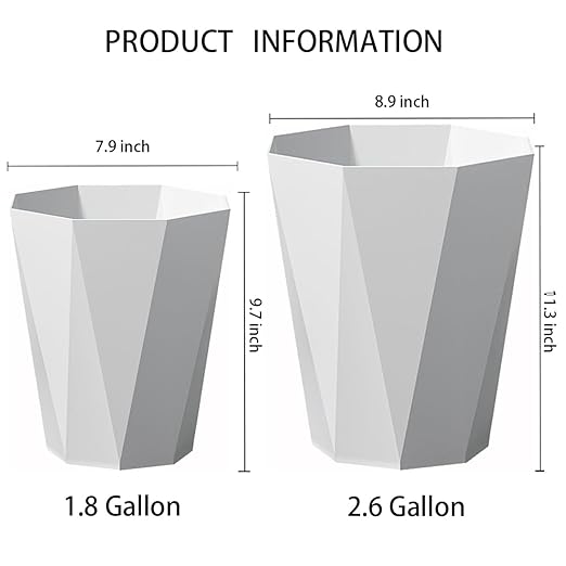 Trash Can Plastic Waste Basket 2.6 Gallon Garbage Can - Image 3