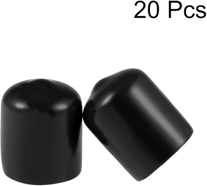 uxcell 20pcs Rubber End Caps 15mm ID Vinyl Round Tube Bolt Cap Cover Thread - Image 2