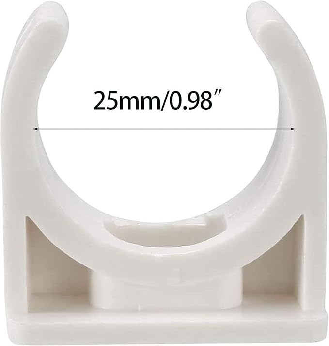 BVO 100 Pcs U-Shaped PVC Water 25mm Pipe Clamps, Suitable - Image 3