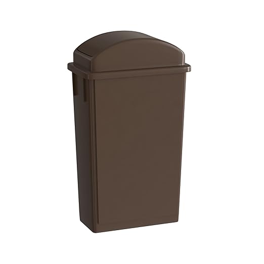 23 Gallon Brown Slim Jim Trash Can by Krollen+Industrial