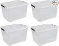 70 Quart Clear Plastic Large Storage Box by Unknown