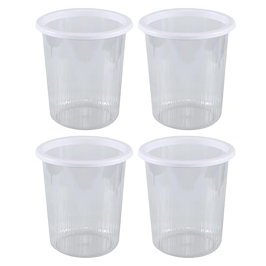4-Pack Waste Basket Plastic, Small Plastic Garbage Can, 4 Gallon by Ponpong