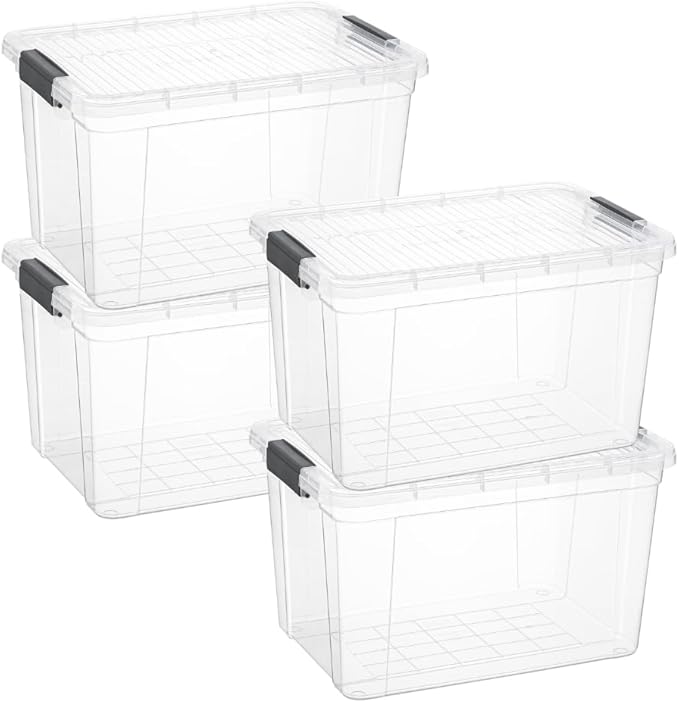 Superio Storage Bins with Lids, Stackable Totes, BPA Free, Odor Free, Organizer by Superio
