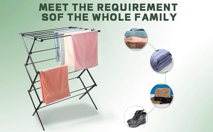 3 Tiers Foldable Clothes Drying Rack, Vertical Laundry Rack Portable and - Image 2