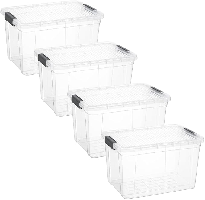 Superio Storage Bins with Lids, Stackable Totes, BPA Free, Odor Free, Organizer - Image 2