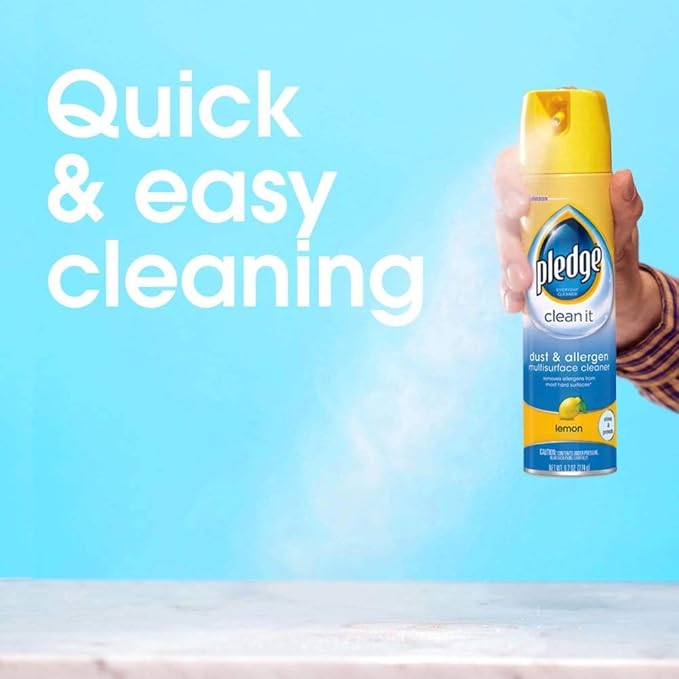 Pledge Dust & Allergen Multisurface Cleaner, Aerosol Spray, Lemon Scent - Image 5