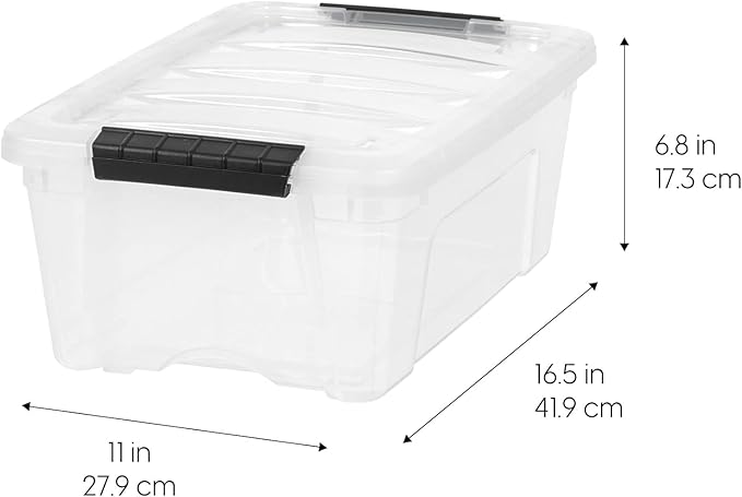 IRIS USA 13 Qt Stackable Plastic Storage Bins - Image 2