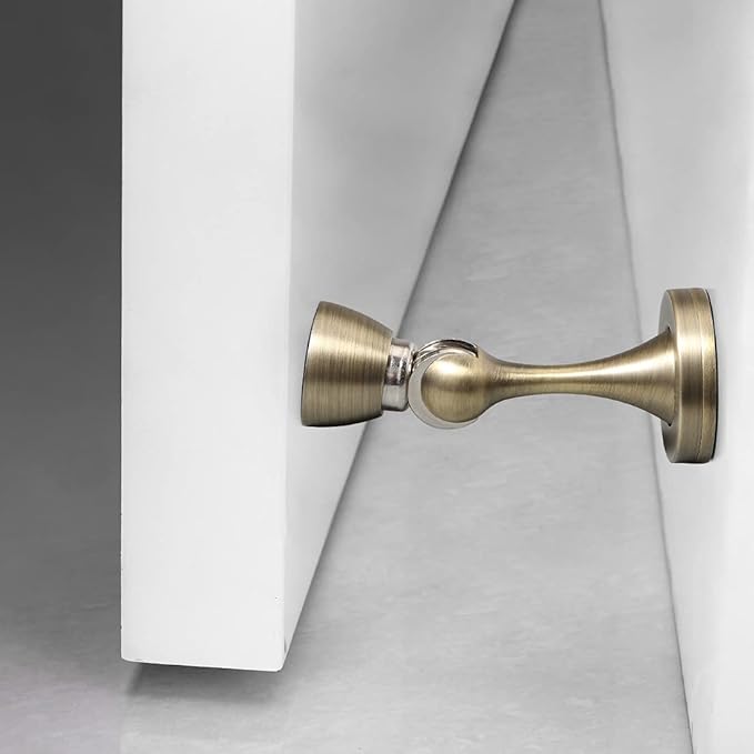 YAGU Door Stopper 1 Pack Magnetic, Zinc Alloy Brushed Bronze Door Stops Catch - Image 2