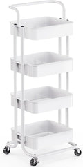 Pipishell 4 Tier Mesh Utility Cart, Rolling Metal Organization Cart by Pipishell