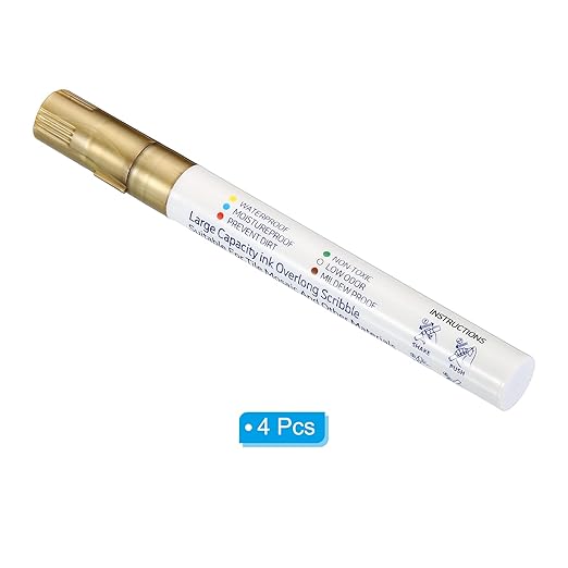 PATIKIL Grout Pen, 4 Pack Golden Tile Marker Waterproof Grout Sealer Pen Tile - Image 3