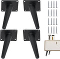 4PCS 5 Inch Matte Black Tapered Angled Legs by IURRDOP