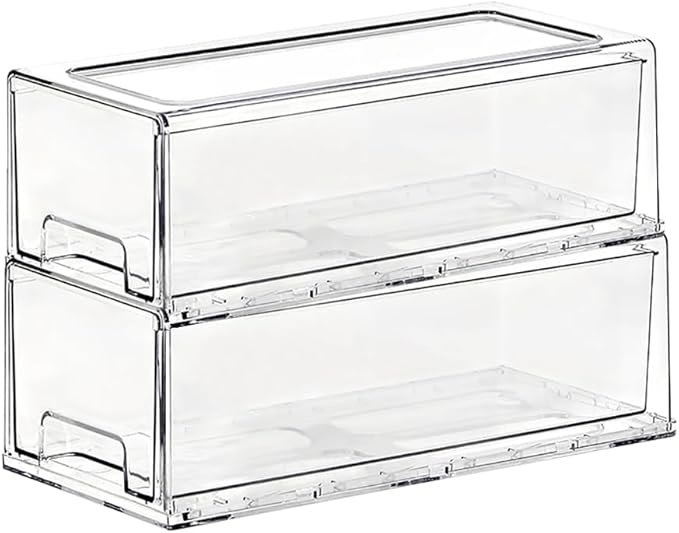 SIMPEXPE Stackable Storage Drawer, Pull Out Plastic Food Fridge Organizer Bins by SIMPEXPE+