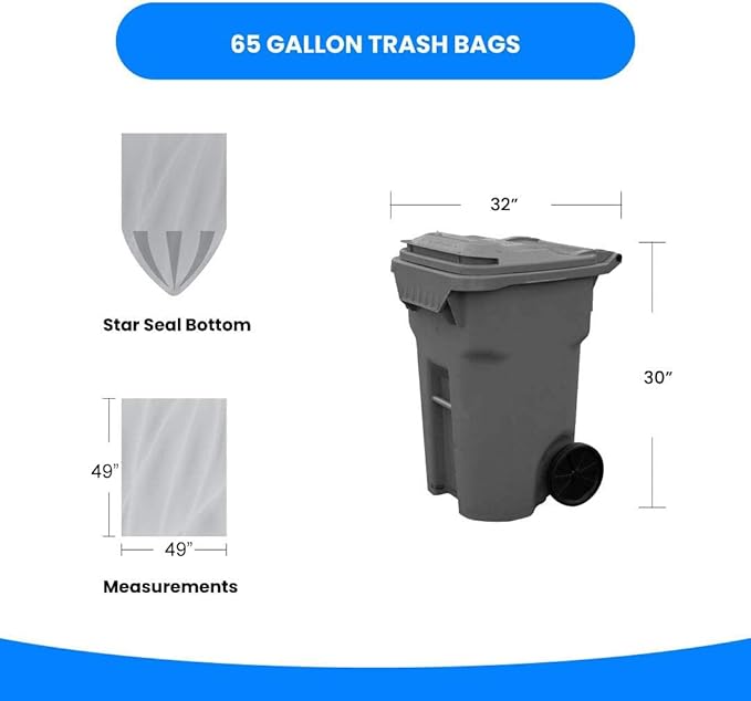 Reli. SuperValue 65 Gallon Trash Bags | 60 Count | Made in USA | Heavy Duty | - Image 5