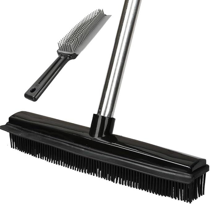 Rubber Broom and Pet Hair Removal Brush Set by GLOYY