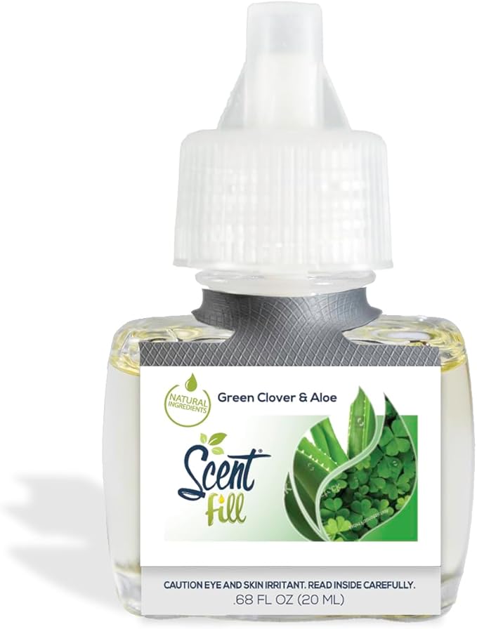 Scent Fill Green Clover & Aloe Plug in Air Freshener, 4 Scented Oil Refills - Image 3