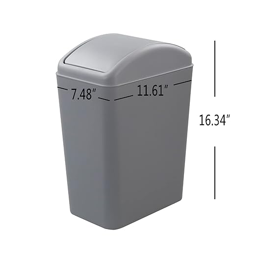 4.2 Gallon Plastic Swing Top Trash Can - Image 2